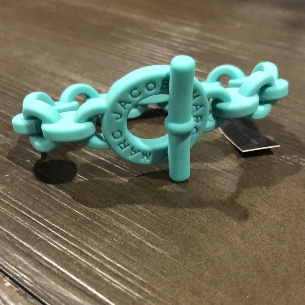Marc By Marc Jacobs Aqua Lagoon Turnlock Rubber Stretch Bracelet